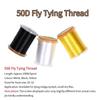 1 Spool 50D Fly Tying Thread for Size 16-22 Small Dry Flies Body Tying Material Tying Line Black White Yellow