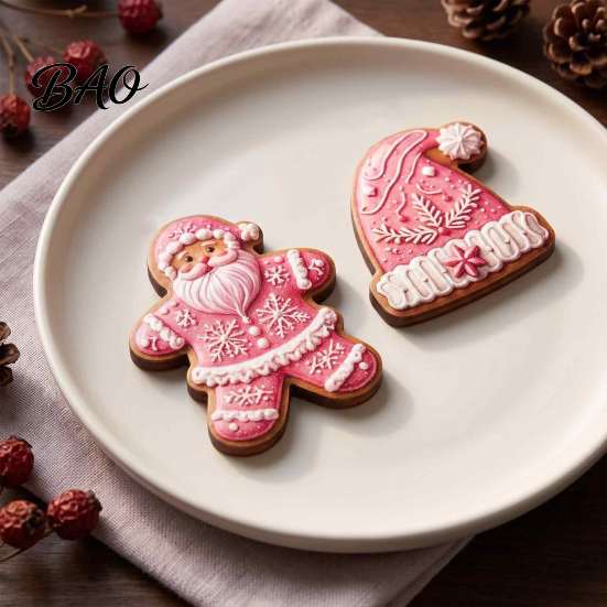 Decorative Wood Shapes for Christmas 12/24/36Pcs Pink Gingerbread Wooden Ornaments, Xmas Tree Hanging Decorations, Cute Cookie Ornaments Festive