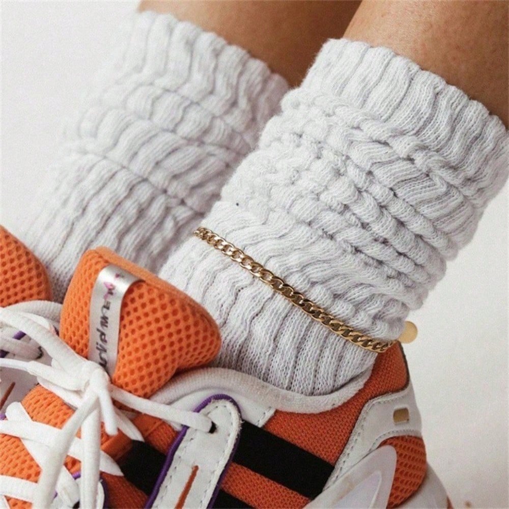 1pc Fashionable No Fade Stainless Steel Ankle Chain Gold Adjustable Stainless Steel Figaro Chain Anklet Barefoot Chain