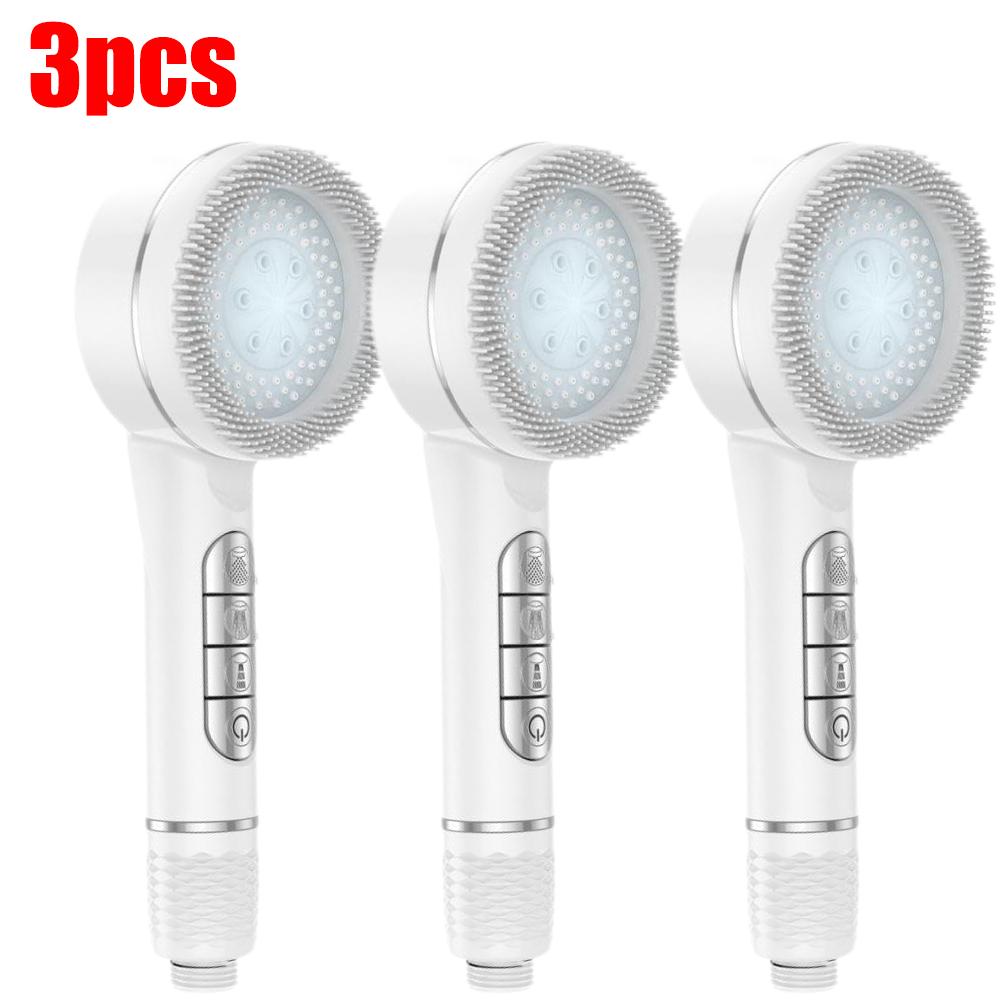 4 Modes Massage Brush Shower Head Large Flow High Pressure Water Saving Handheld Showerhead One-Key Stop Water Shower Nozzle