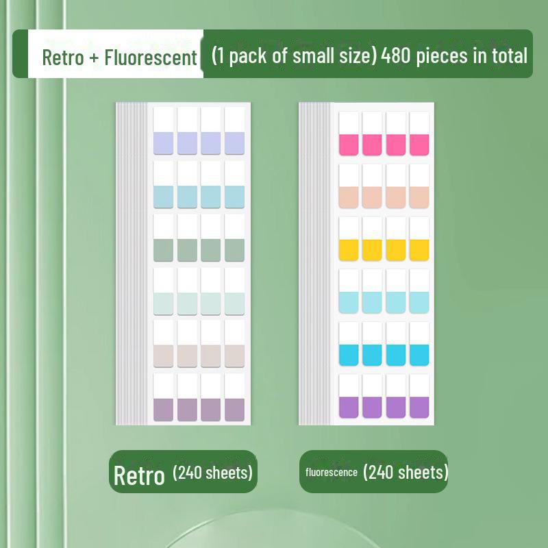 Custom Morandi Index Label Sticky Notes – Fluorescent Bookmarks for Students