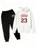 Set Felpa con Cappuccio e Pantaloni Tuta da Basket '23 Unisex per Bambini - Stile Euro-Americano