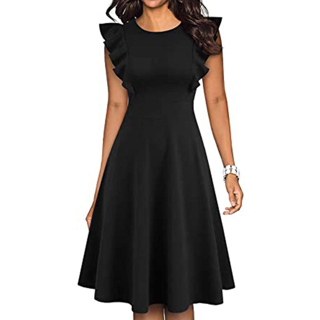 Spring And Summer New Women's Short-Sleeved Slim Print Retro Dress