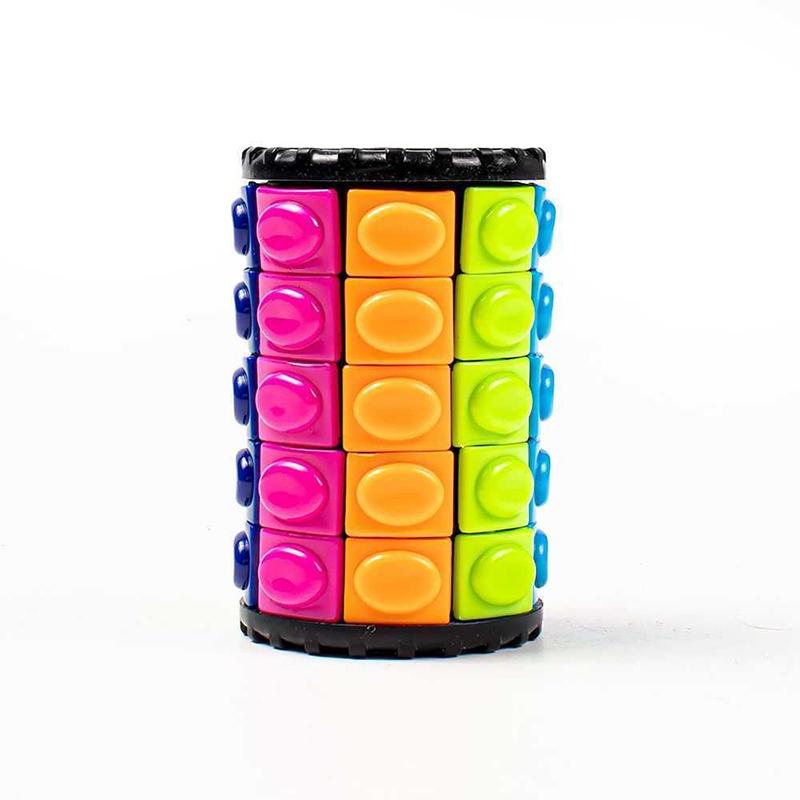 Creative 3D Rotate And Slide Puzzle Cylinder Cognitive Cubes Montessori Educational Gift For Boys Girls Kids Teens Adults