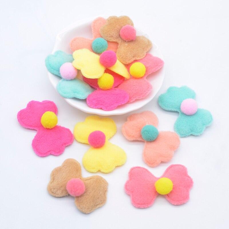 

20 шт. 40*28 мм мягкий тканевый галстук-бабочка с шариковой аппликацией для одежды «сделай сам», шляпа, леггинсы, нашивки для шитья, головные уборы, заколки для волос, аксессуары разноцветный