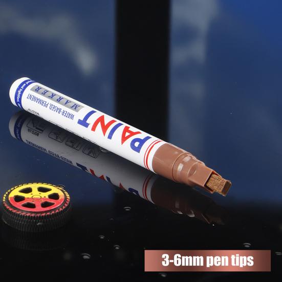 Marcador de Tinta de Grande Capacidade para Retoque de Carro Impermeável Resistente ao Desbotamento Caneta à Base de Óleo para Metal Pneu Madeira Secagem Rápida Caneta de Reparo para Inscrição em Pedra