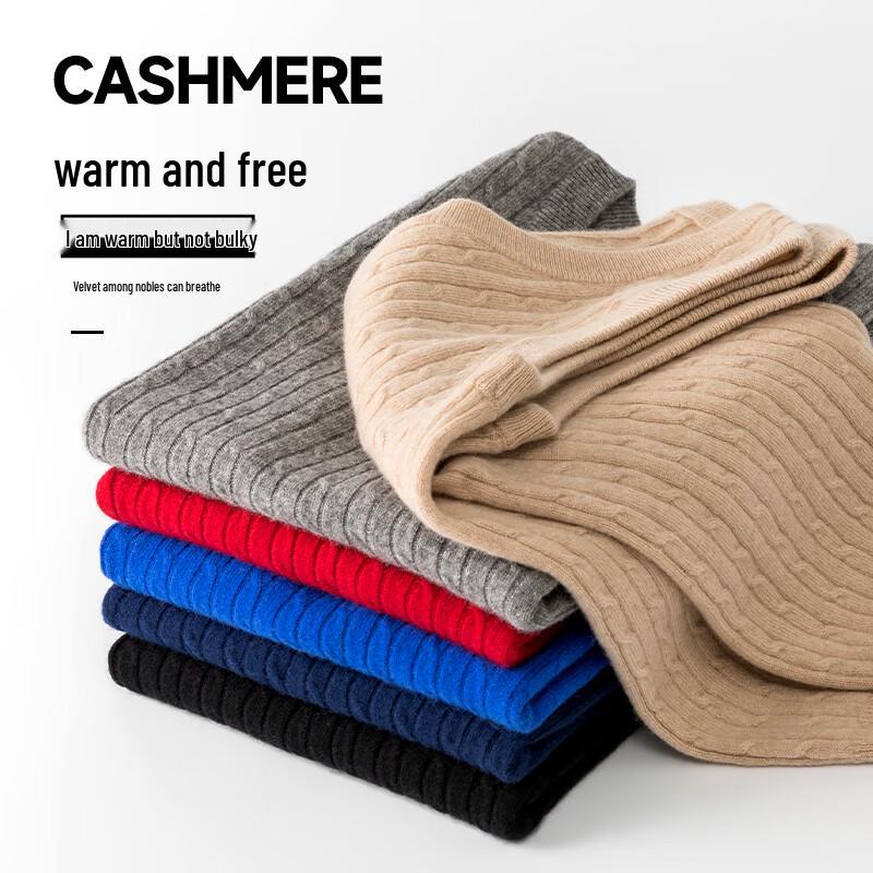 Hengyuanxiang Women's Slim Fit Cashmere Round Neck Sweater