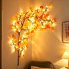 Fall Maple Leaf Vine Lights 48 Warm White USB Bendable Artificial Autumn Garland For Wall Bedroom Thanksgiving Home Decor