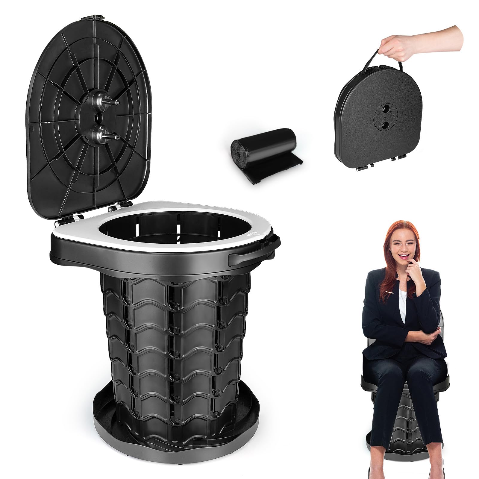 

Aokyda Portable Folding Lightweight and with Waste Disposal Folding Stool Toilet, Portable, Bag, Toilet,