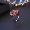 Dudu Butterfly Zircon Rose Ring for Women - European & American Style Fashion Jewelry In Rose Gold with Dragon Girl Flower Design