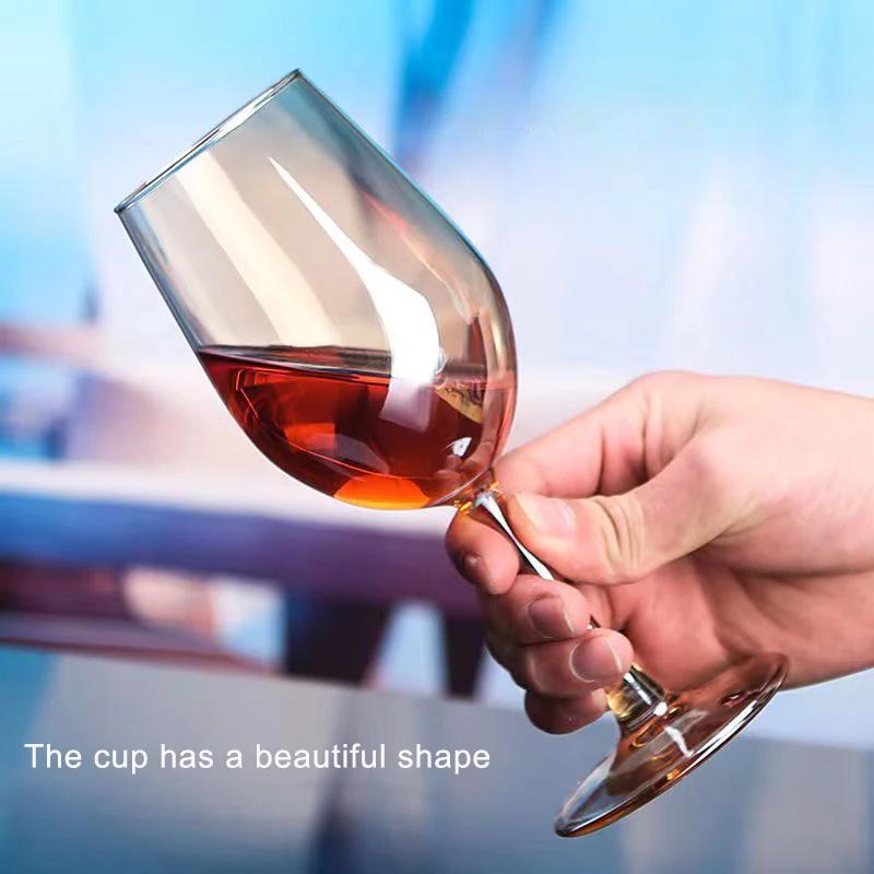 Wholesale Amber Glass Wine Cup Party Cups Glasses for Champagne Flutes Original Cocktail Glasses Set Wineglass Spirit Goblet Bar