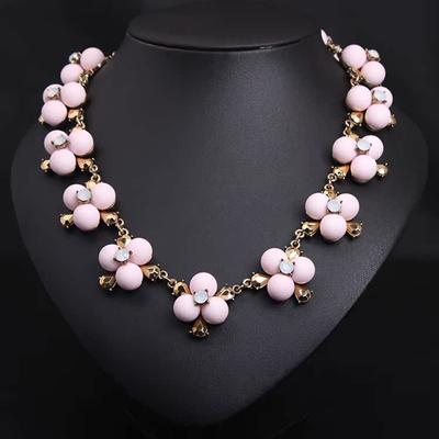 Collier court en perles givrées et diamants, accessoire de mode rétro pour femme