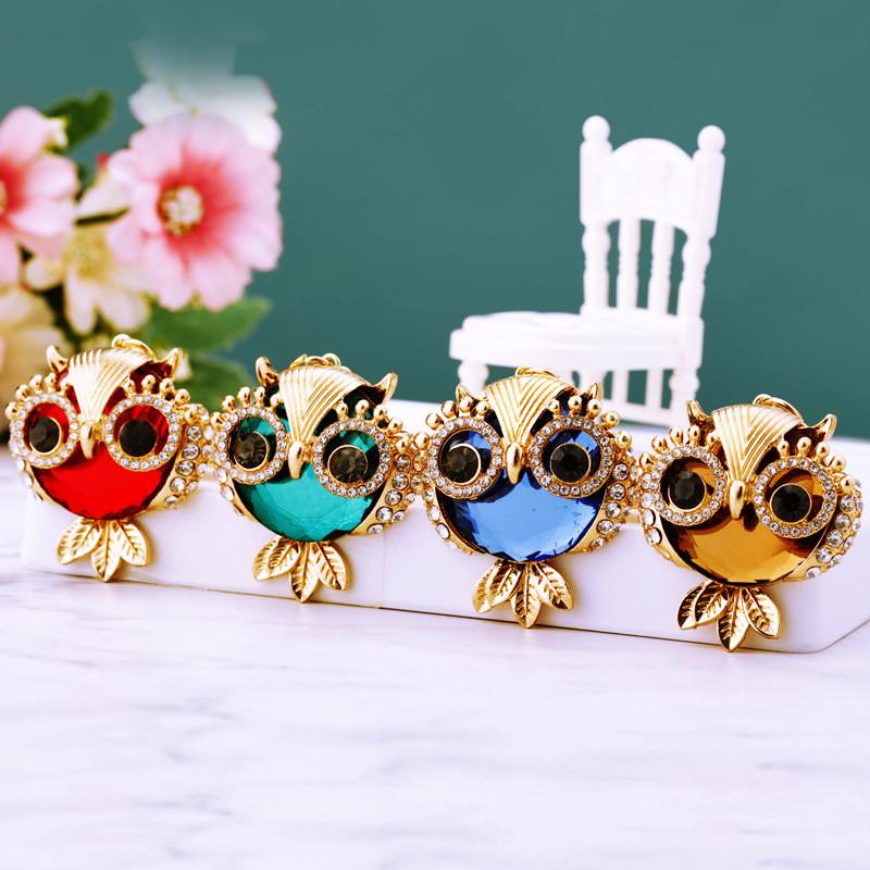 Adorable Crystal Owl Keychain Fashionable Keyring For Women Unique Gift Accessory