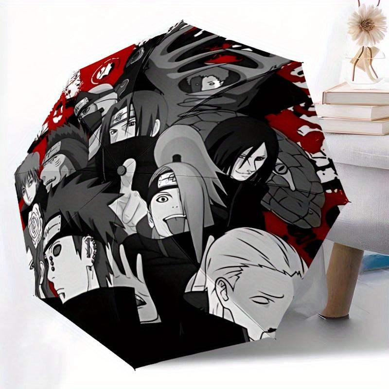 Naruto Characters Automatic Folding Umbrella, Self-Opening/ Closing, Durable Windproof Travel Umbrella for Outdoor Adventures a0826069
