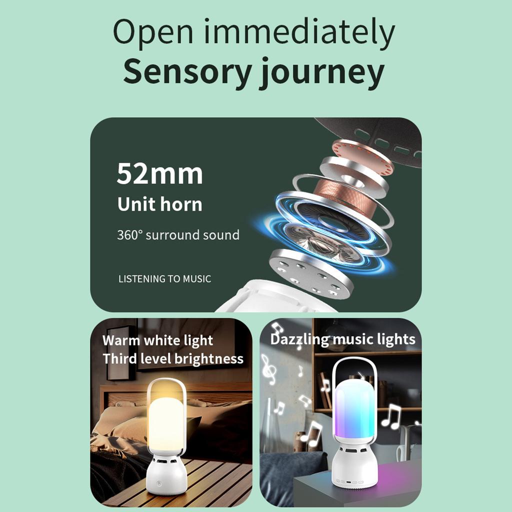 RGB Camping Lantern, Wireless BT Speaker, RGB Color Changing Mood Lights, Portable Outdoor Tent Hanging Night Light,