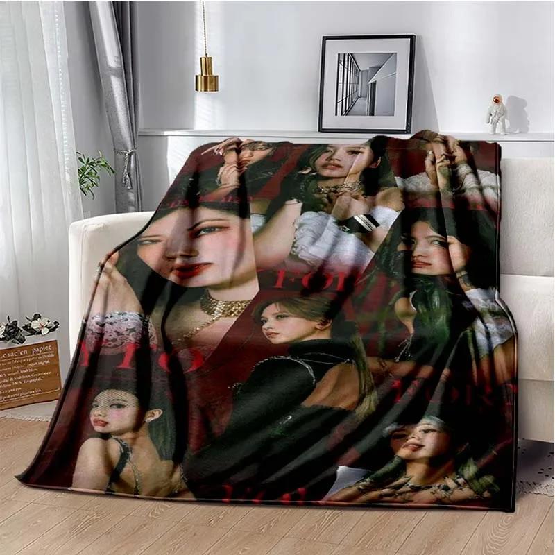 Kpop Twice Soft Flannel Plush Throw Blanket Girls Fashion Cute Blanket Bedroom Living Room Sofa Picnic Travel Blanket Girl Gift