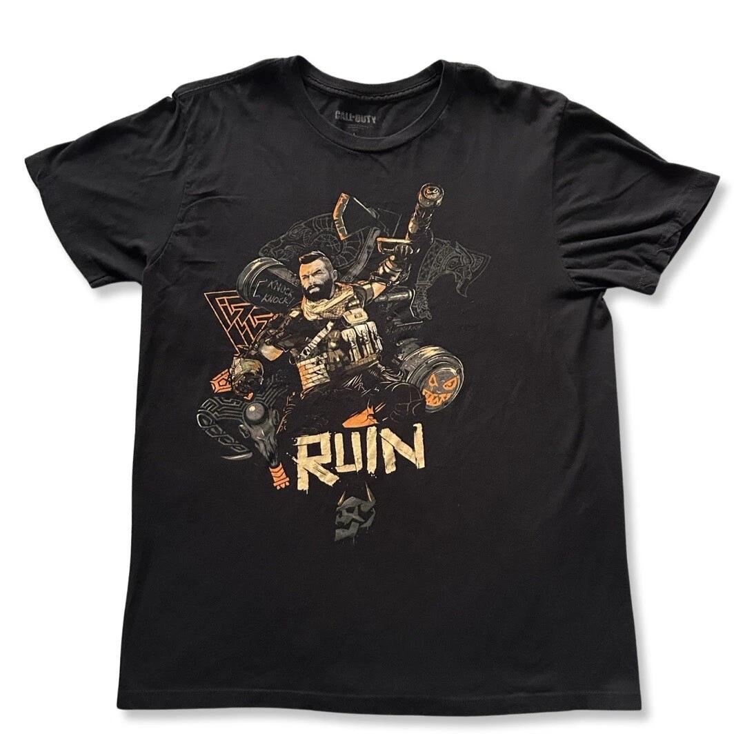 

Call of Duty Black Ops 4 Ruin Retro Portrait, Black T-Shirt, Mens Size L XL