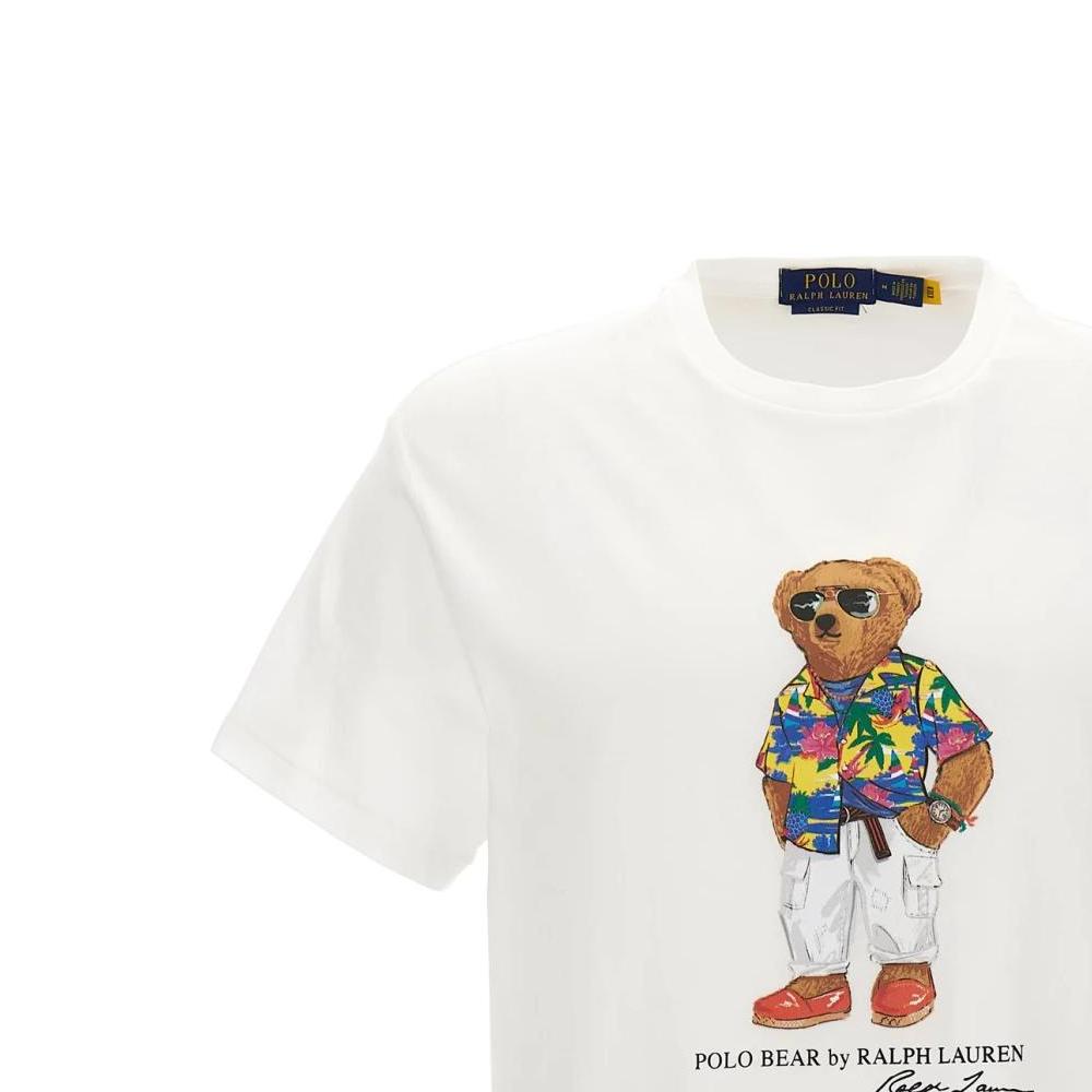 Polo Ralph Lauren Animal Pattern Printed Crew Neck Short Sleeve T-Shirt Men Tops White 710854497-032