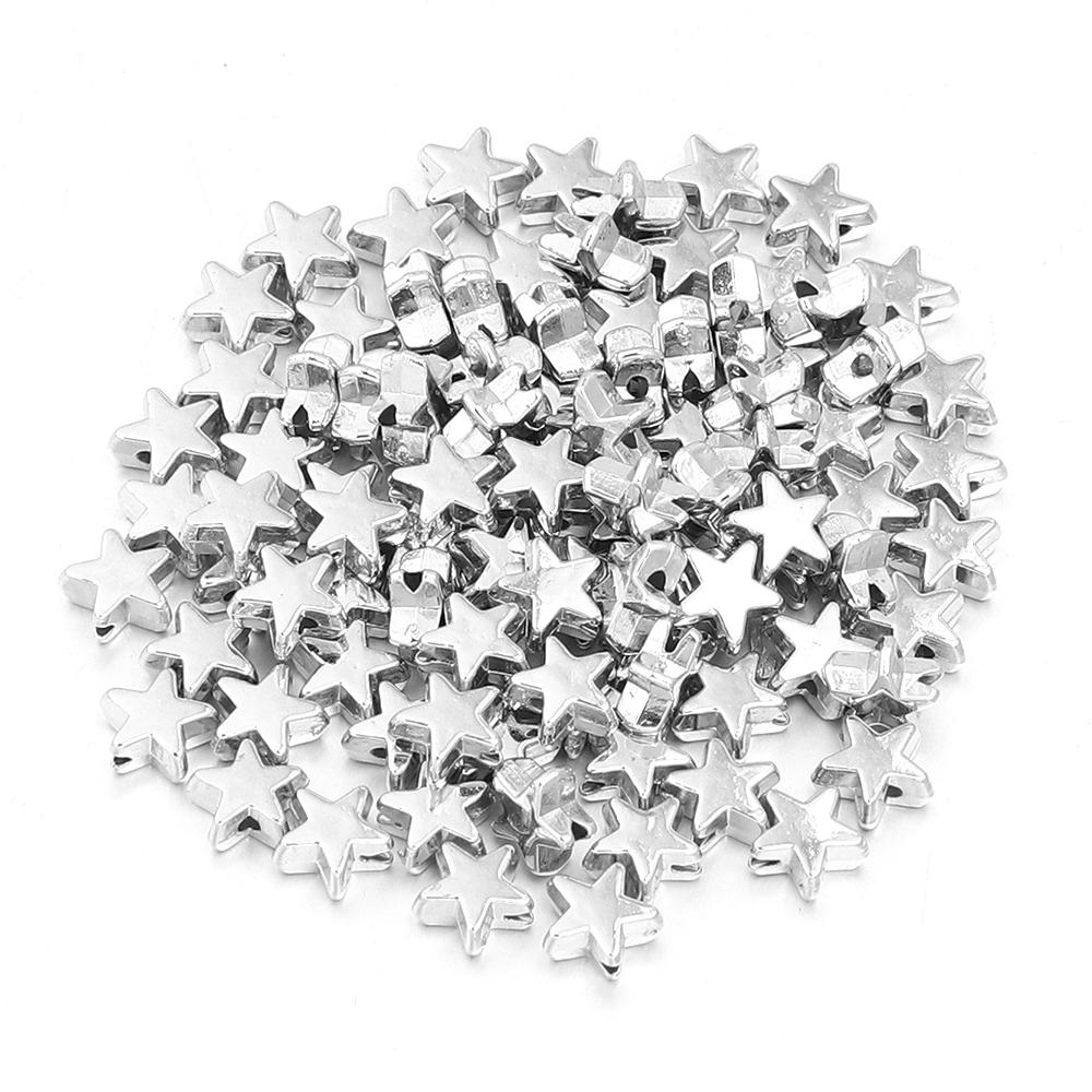 

200pcs/lot 6mm Star CCB Beads Pentagram Bead Spacer Beads For Jewelry Making DIY Bracelet Necklace Plastic Loose Beads Wholesale