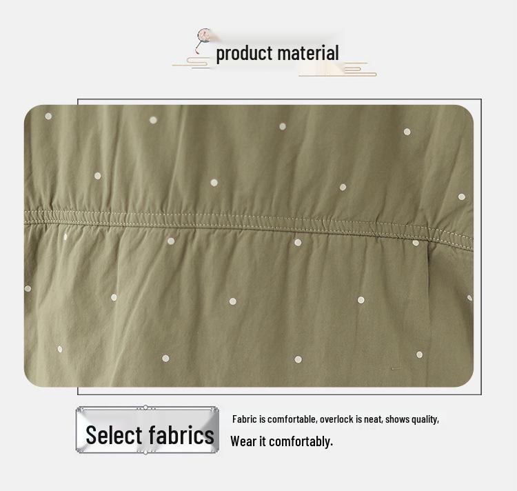 Gesteppte Polka-Dot-Print Damen Übergröße Baumwoll-Hemdjacke