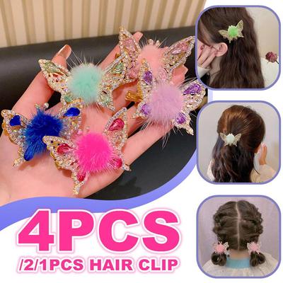 Uçan Peluş Kelebek Firkete Saç Pençe Klipleri Hareket Kanat Klip Patlama Çocuklar Parlak Rhinestone Tokası Çocuk Şapkalar Kadın Kızlar Saç Aksesuarları