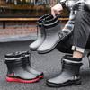 Fashion Outdoor Men's Rain Boots Short Tube Hiking Fishing Water Shoes Anti-slip Chef Work Ankle Boots Waterproof Non-slip Shoes