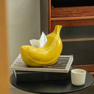 Keramik Kreative Bananen Taschentuchbox Wohnzimmer Couchtisch Heimdekoration Dopamin Papier Schubladenbox Anti Angst Ornament
