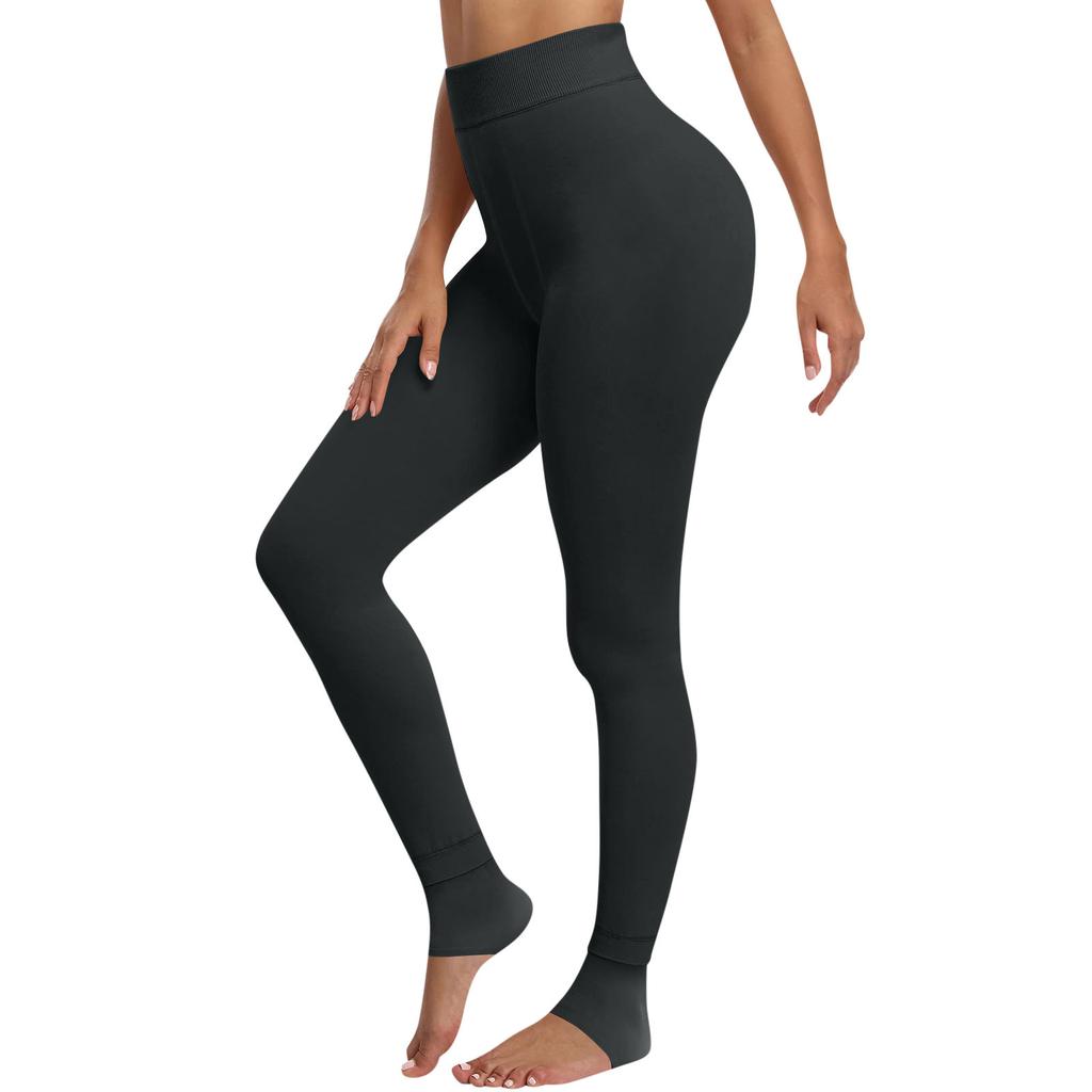 Women's Fashion Colour Padded Thickened Bottom Pants High Waisted Skinny Pants Warm Pants