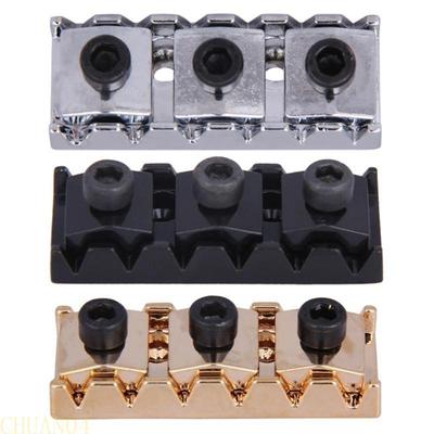 A1A2 Metal Guitar String Locking Nut with Screws&Wrench 42mm Guitar Tremolo Bridge Lock for Electric Guitar Replacement Parts