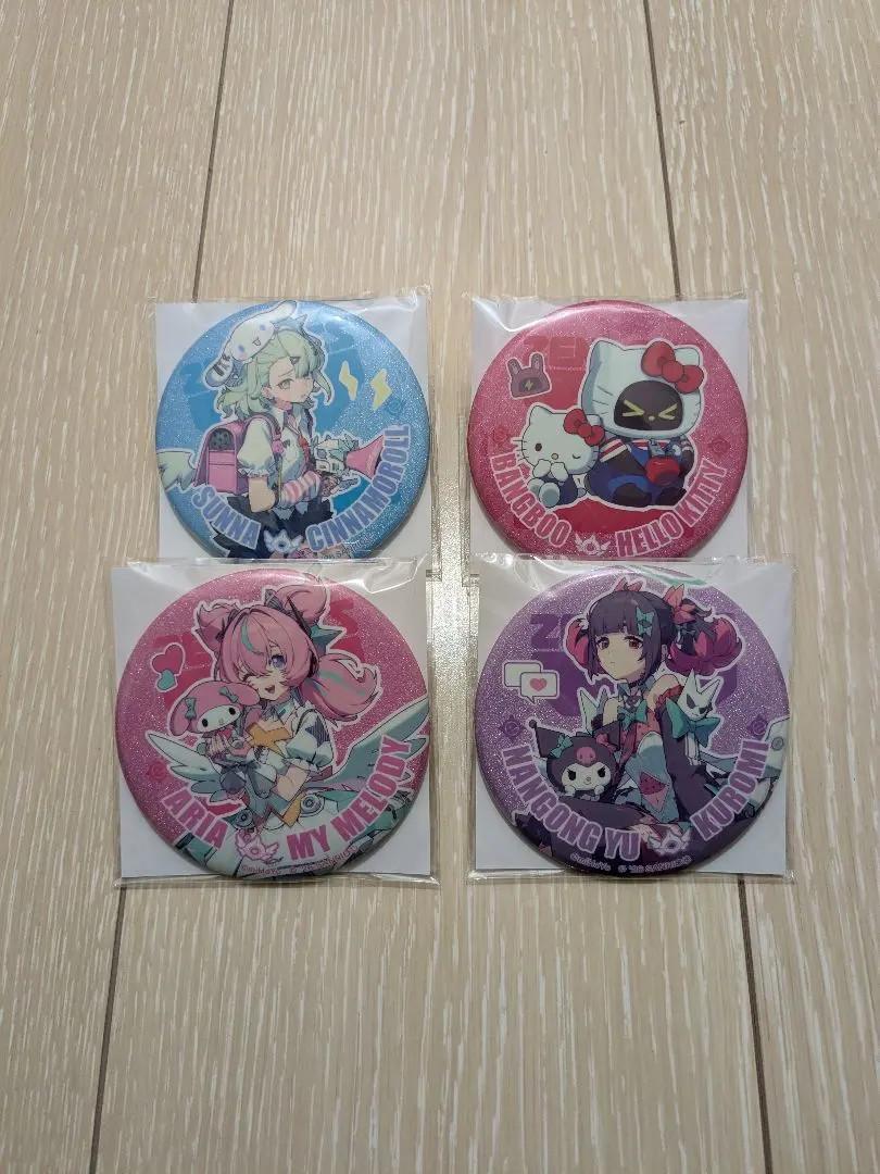 Zenless Zone Zero Sanrio Characters Tin Badge Complete Set 4 GiGO Limited JP