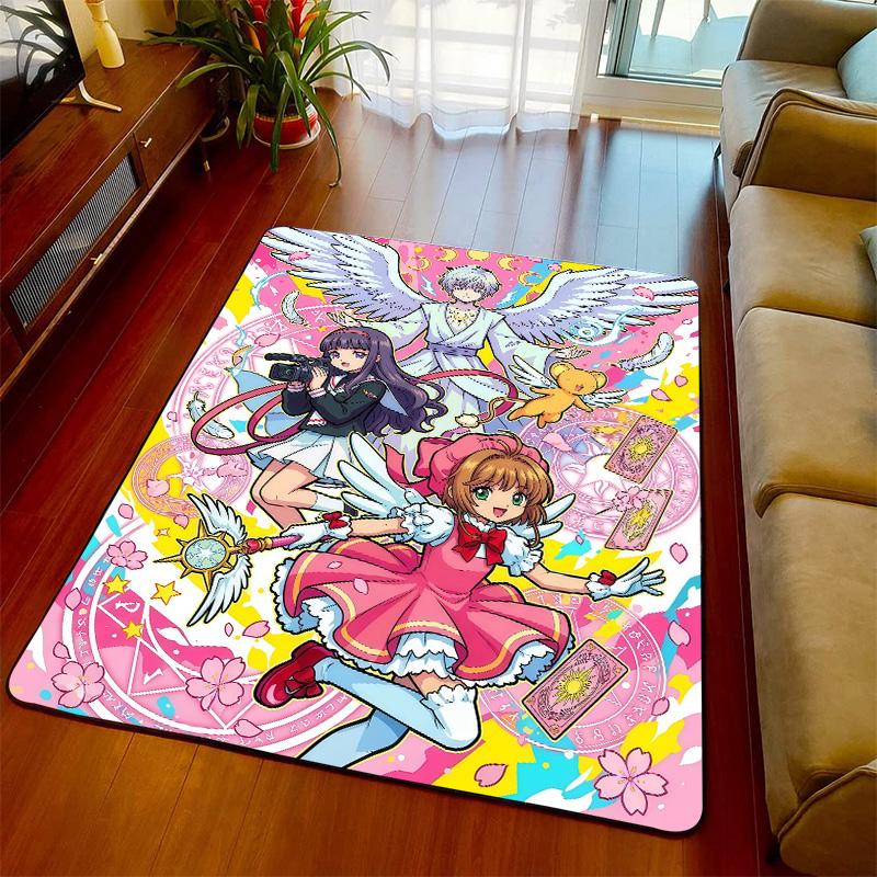 Cardcaptor Sakura Anime Theme Carpet Rug Floor Mat Soft Surface Non Slip Base for Living Room Bedroom -QJY