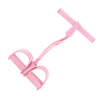 4 Tube Elastic Pull Rope Sit Up Training Pedal Resistance Band Stretching Fitness Equipment