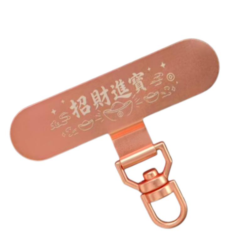 Cartoon Cute Phone Lanyard Metal Clip Thin Stainless Steel 3d Rotating Connector Anti Scratch Pad