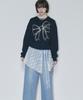 RONRON Big Ribbon Line Sweatshirt Navy