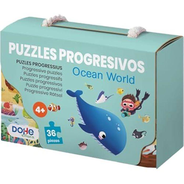 Puzzle progressif - dohe - océan - 36 pièces - pour enfants de 4 à 6 ans - développement cognitif