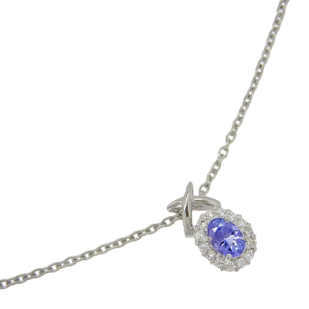 

Necklace PtPlatinum/Blue Topaz/diamond 4.9g Women Used