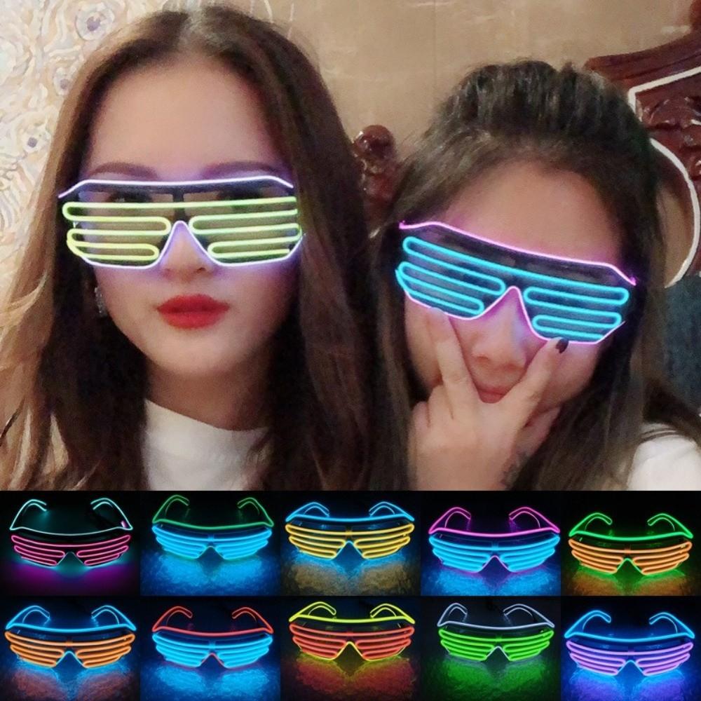 Cool LED Glowing Glasses Double Colors Fluorescent Glasses Neon Glasses Halloween Costumes