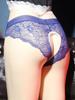 Sexy Traceless Crotchless Panties Allure Lace Briefs Women's Open Cortch Lingeries Ice Silk Underwear Exotic Sheer  Panties New