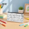 Stationery Organizer Bag DIY Coloring Cartoon Pencil Case, Color Your Own Canvas Pen Zipper Case Bag, Pouch Art Crafts for Students, Kids Holder