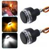 2 Stück 12V Motorrad LED Lenkerenden Blinkerlicht Weiß Gelb Blinker Lenkergriff Bar Blinker Seitenmarkierungsleuchte Beleuchtung