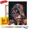 Paint by Numbers Picture with Frame Abstract Darth Vader 50X70 Cm