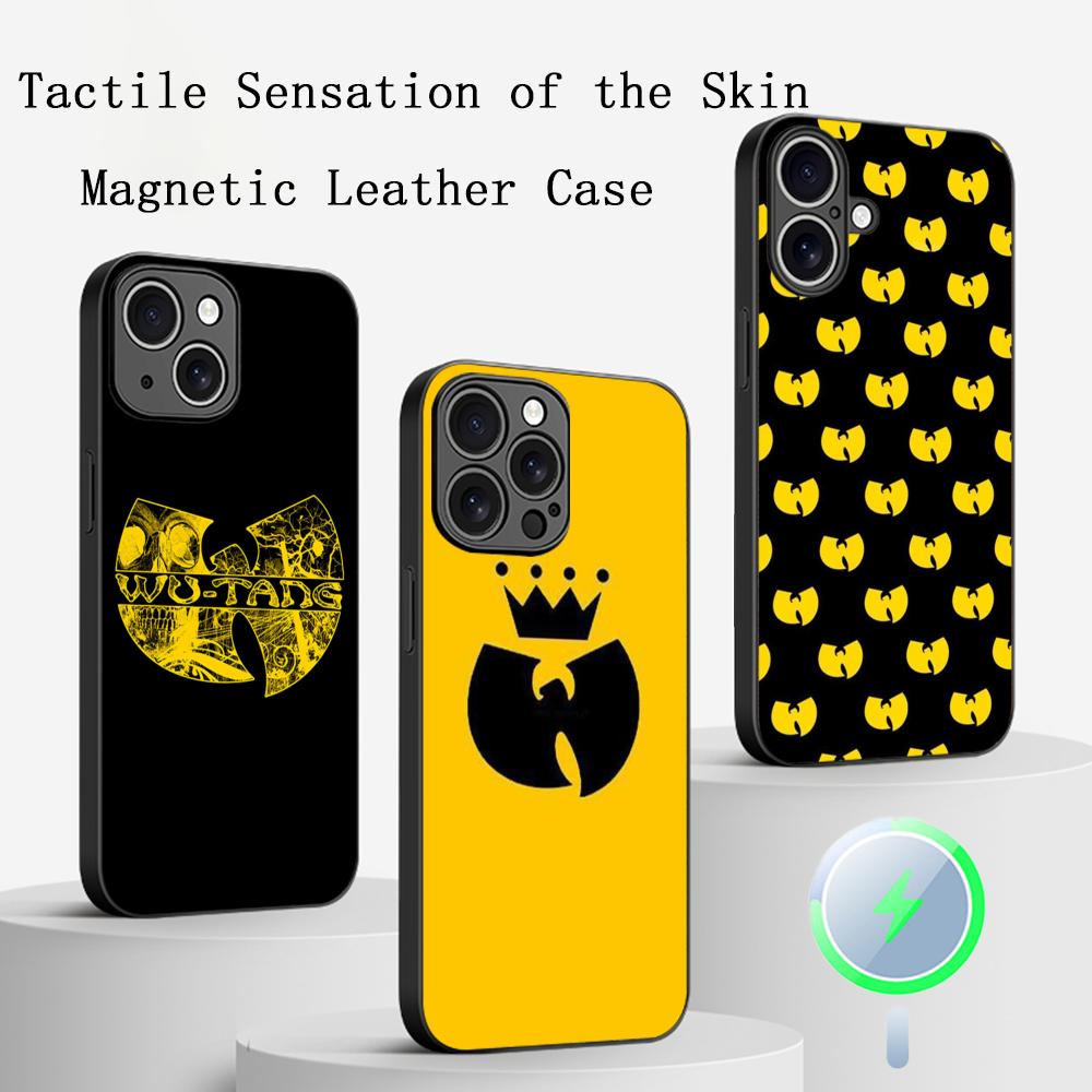 Fashion Trends WU-T-TANG CLANs ins Phone Case For iPhone 16 15 14 13 12 11 Plus Pro Max  High-end Luxury Magsafe Sheepskin