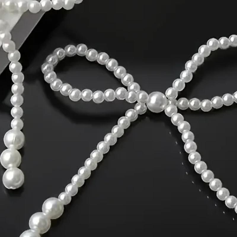 10pcs Hand Woven Imitation Pearl Bow Bouquet Pearl Accessories Fresh Flowers Packaging Materials