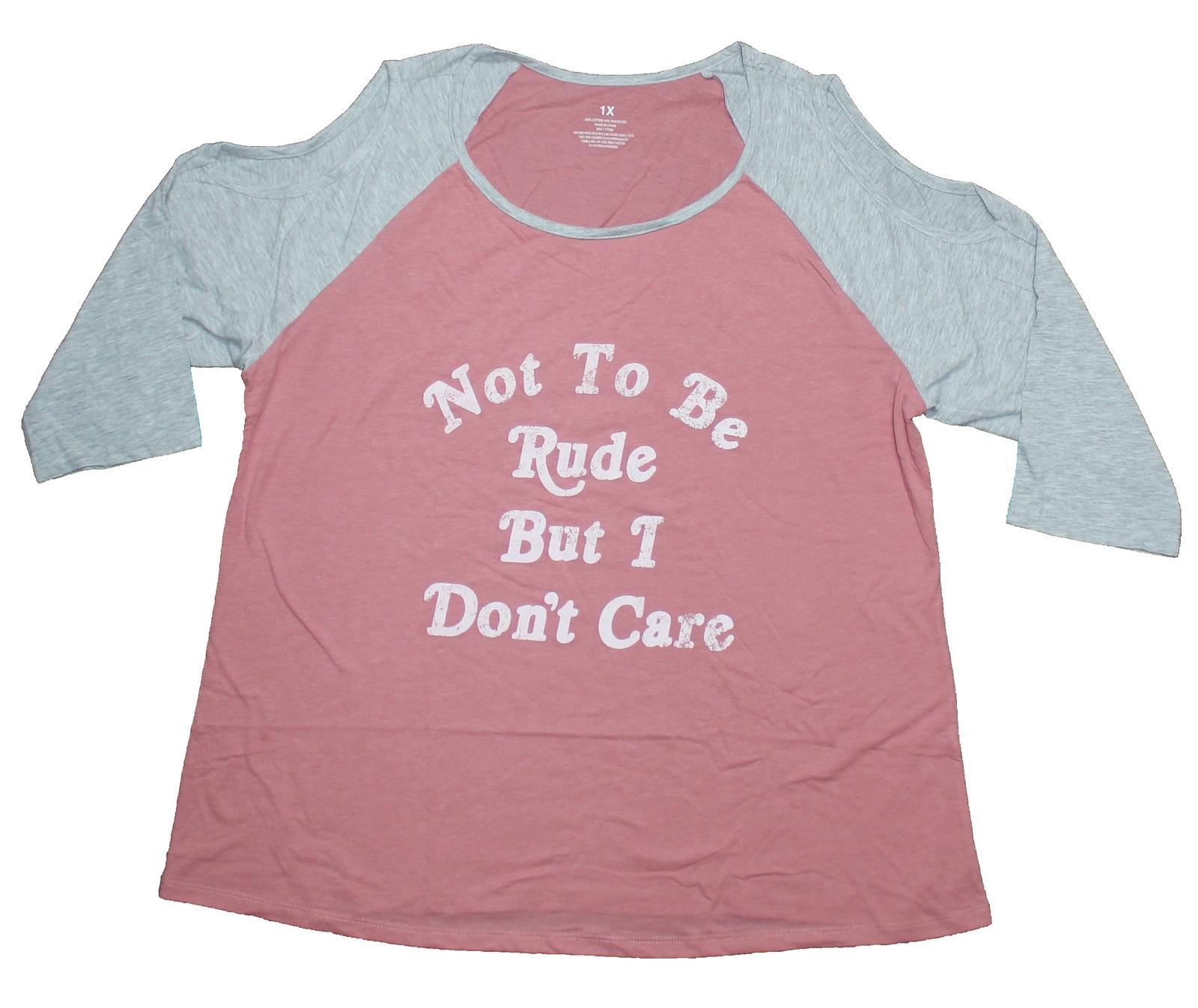 Girls Juniors Raglan T-Shirt - Not to Be Rude But I Don t Care XXL