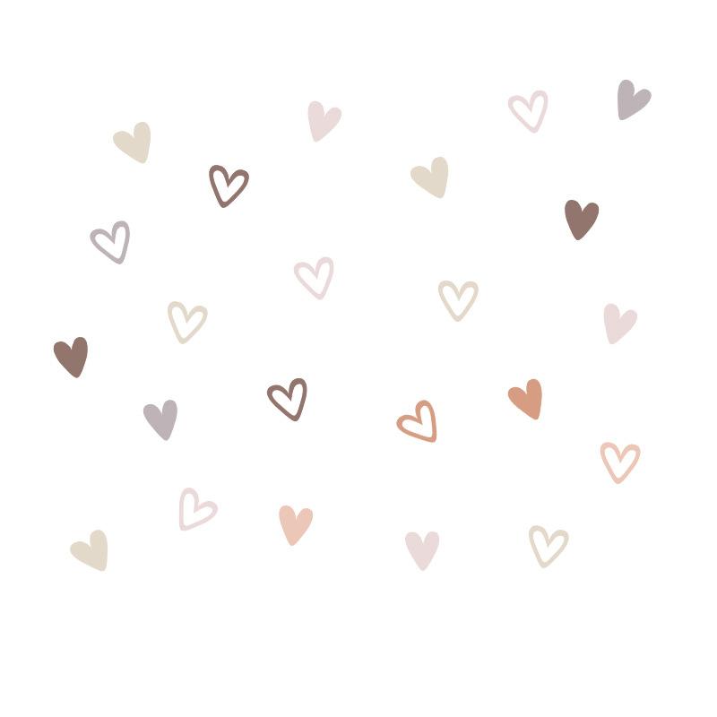 36pcs Bohemian Heart Wall Stickers Hearts Art Wall Beautification Decals Children Baby Girls Bedroom Nursery Wallpapers Decor