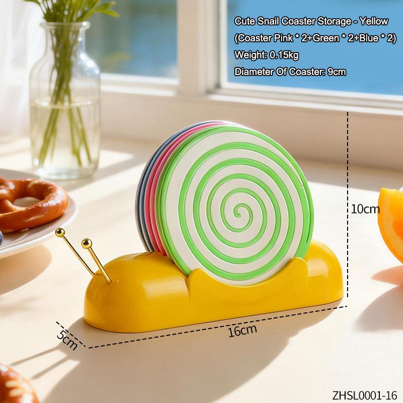 

Cute Donut Heat Insulation Mat Creative Snail Coaster Rack Ornament Home Living Room Tea Table Dining Room Desktop Decor Gift