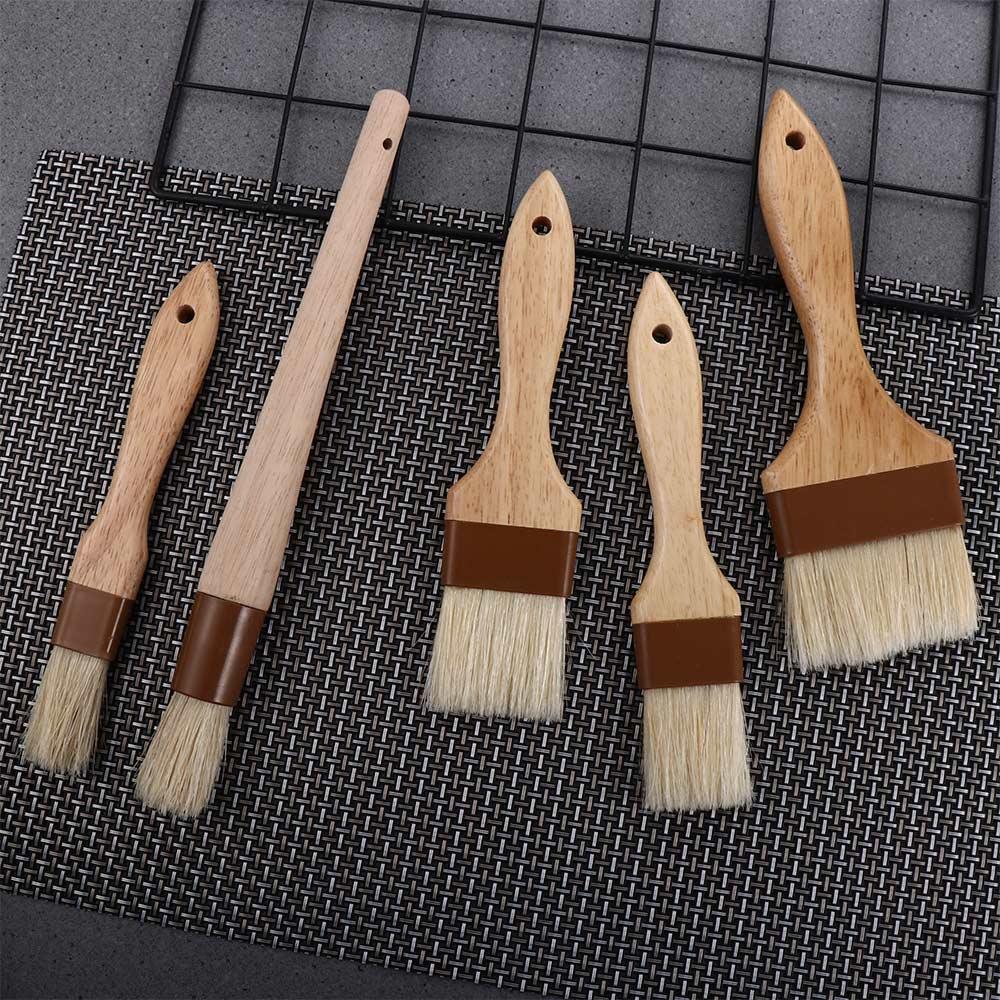 Baking Boar Bristles Kitchen Wooden Handle Basting Brush Pastry Brush Sauce Baster Marinade Tool