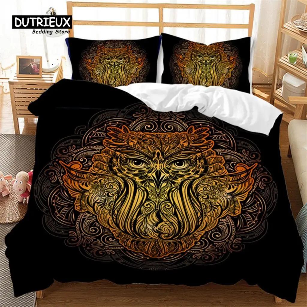 Exotic Ethnic Animals Duvet Cover King For Kid Adult Bohemian Mandala Bedding Set Microfiber Colorful Deer Wolf Head Quilt Cover
