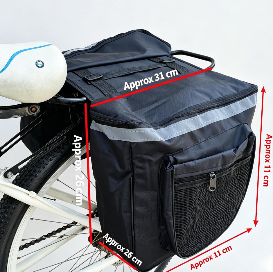 Bicycle Rear Seat Bag Large Capacity Waterproof Double Side Pannier Bag With Reflect Strip Bicycle Rear SeatTail Bag