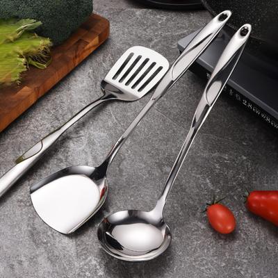 Utensili da cucina in acciaio inossidabile, pala per friggere, cucchiaio per porridge, forchetta per carne, utensili da cucina, utensili da cucina in acciaio inossidabile, facili da pulire, gadget da cucina
